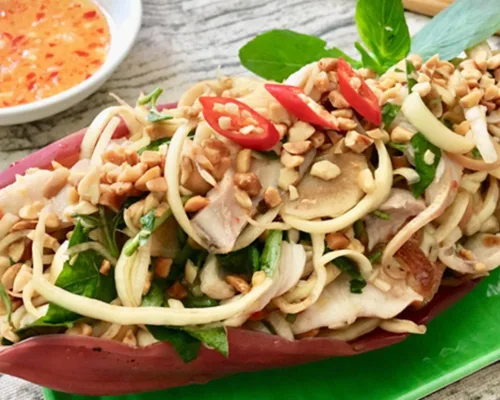 gỏi gà hoa chuối