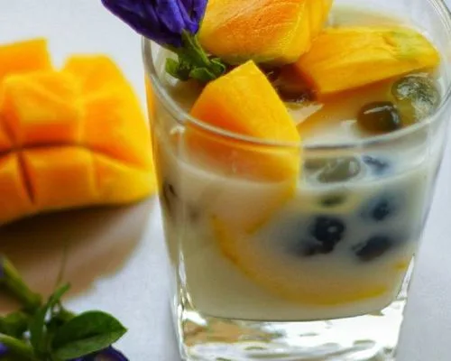 Chè xoài hoa đậu biếc